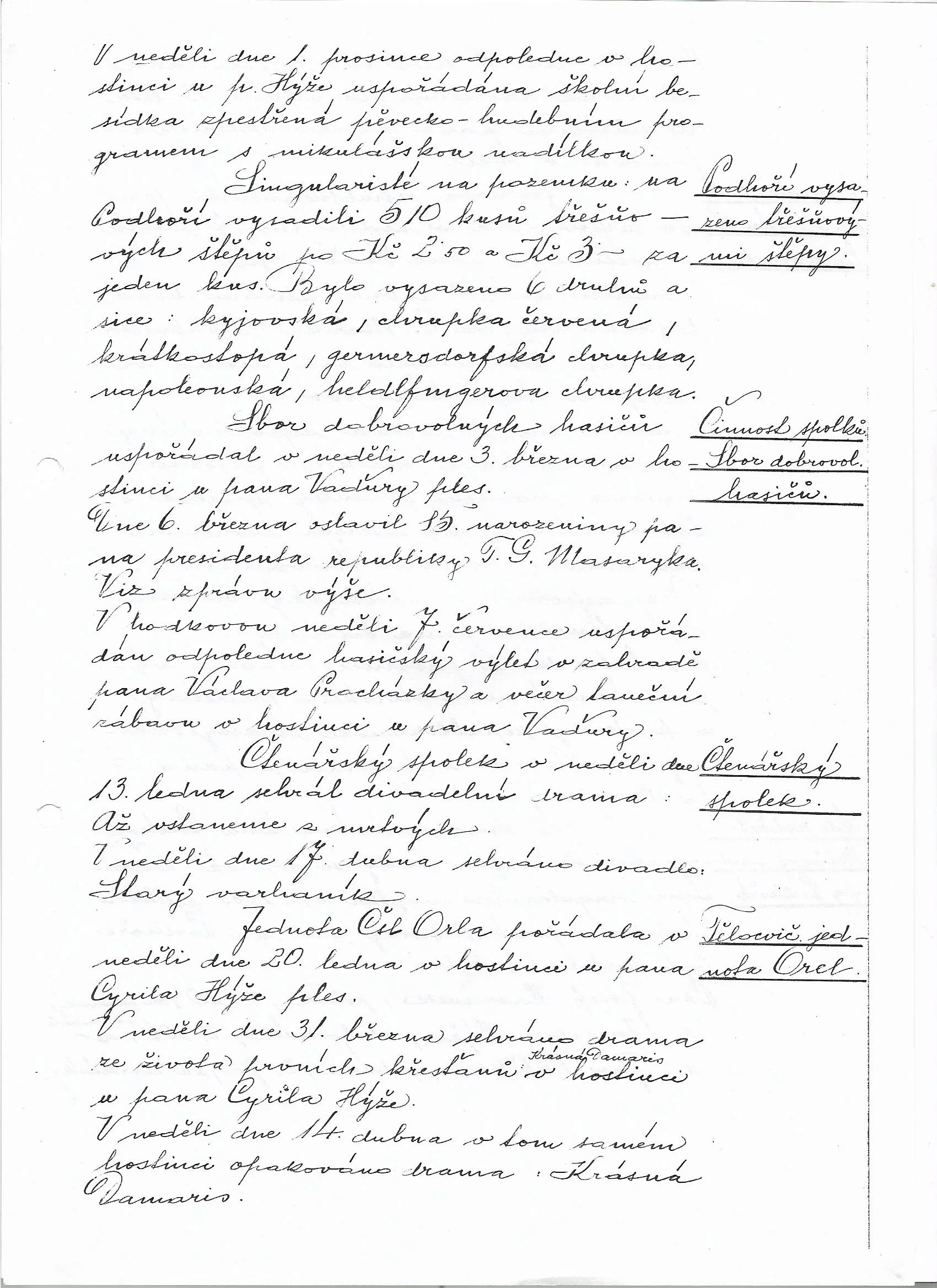 Pamětní kniha Cetechovice 1927